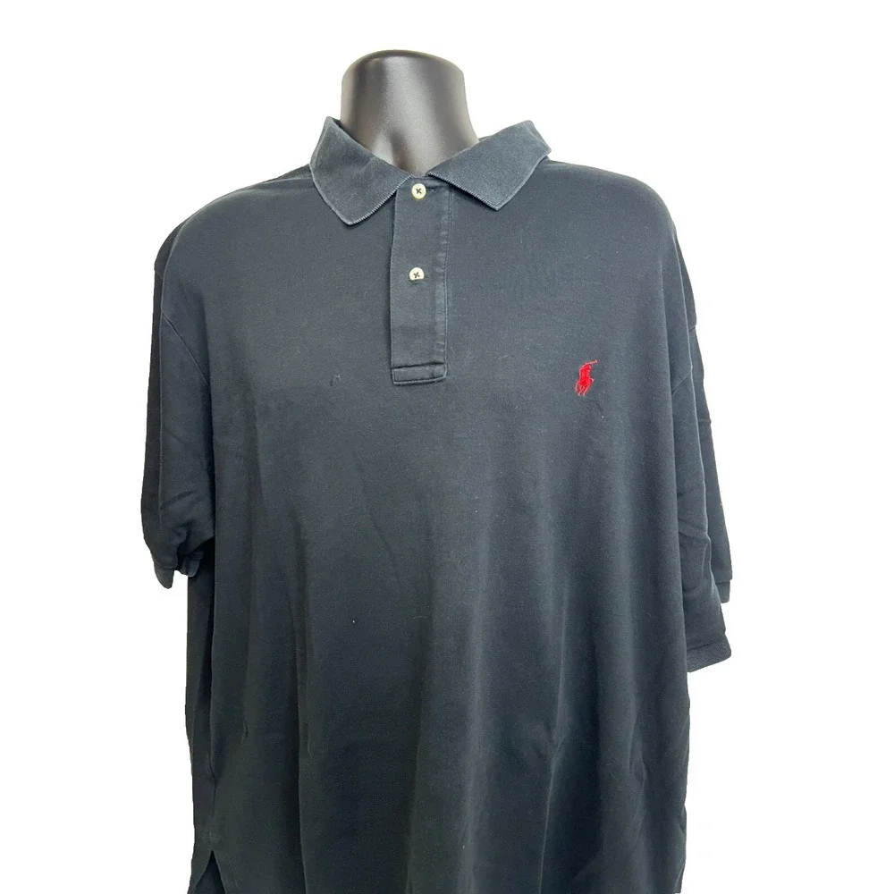 Polo Ralph Lauren Men's 1XB BIG Shirt‎ Short-sleeve Button-up Classic Navy Blue